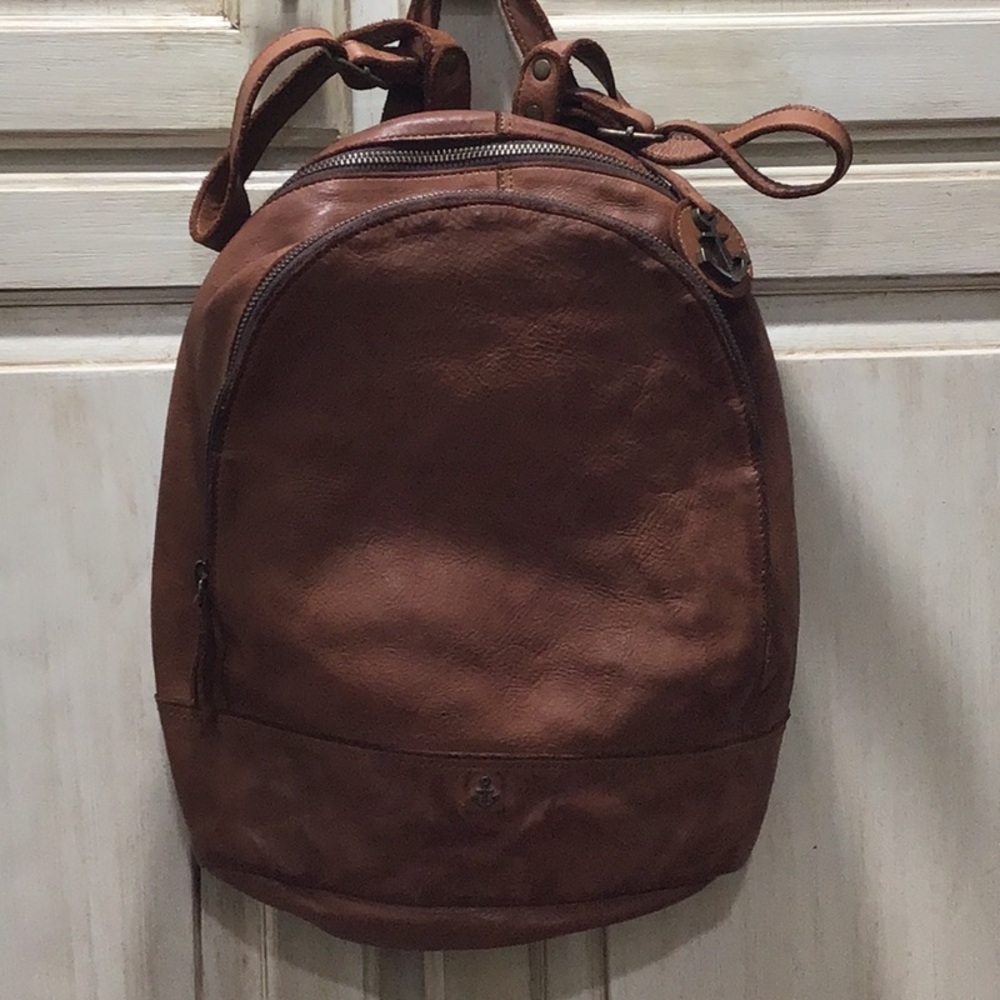 NWOT Harbour 2nd Meghan Leather Bag Tote Backpack Cognac Boat Sailing $199